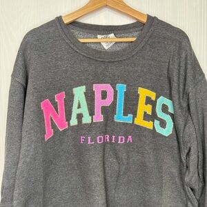 Pacific & Co Naples Florida crewneck with embroidered patches size XL